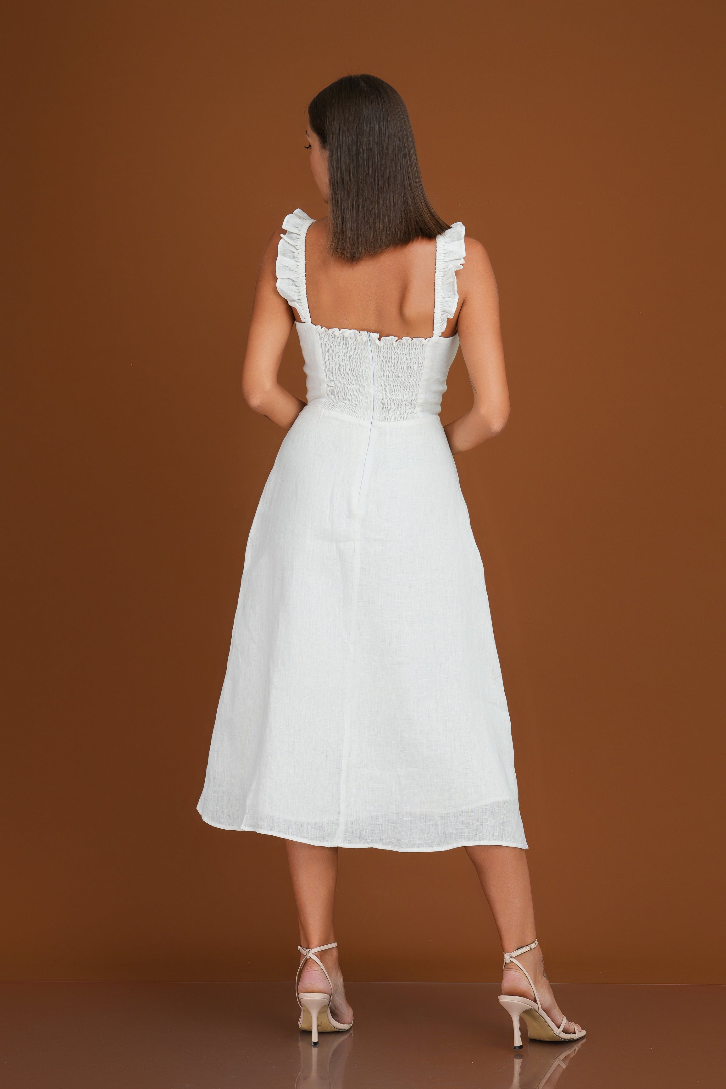 Aleena Midi Linen Dress