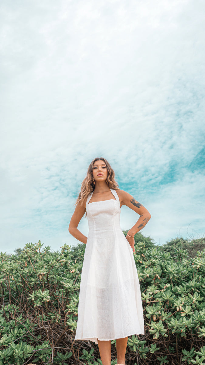Layla Midi Linen Dress – Ysanne