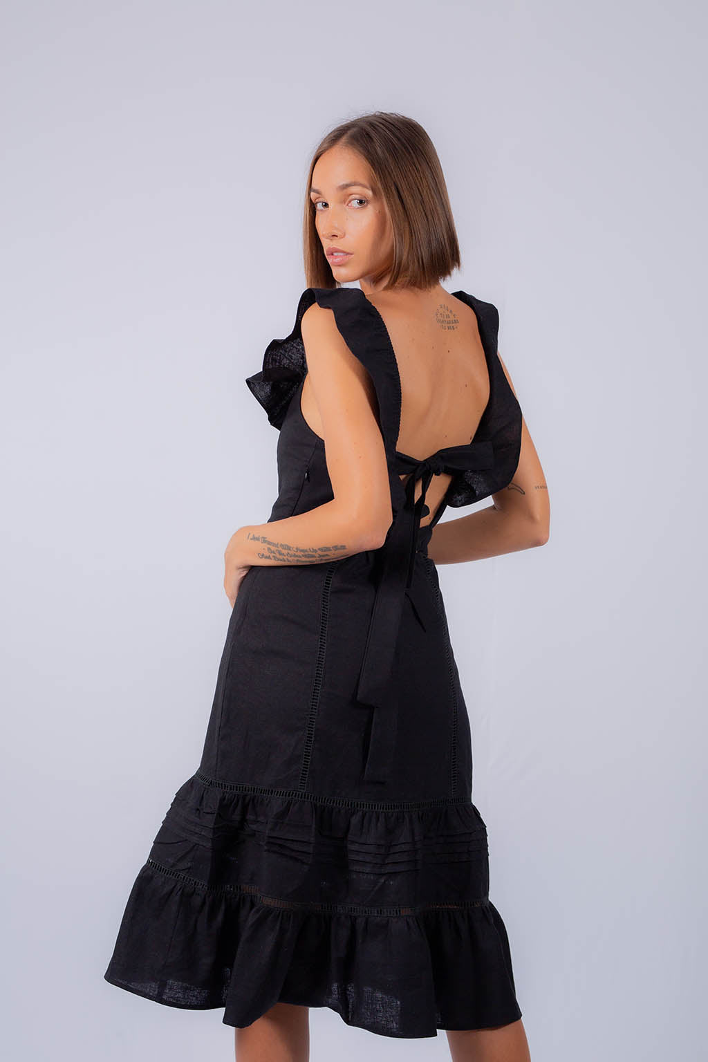 Chloe Linen Midi Dress