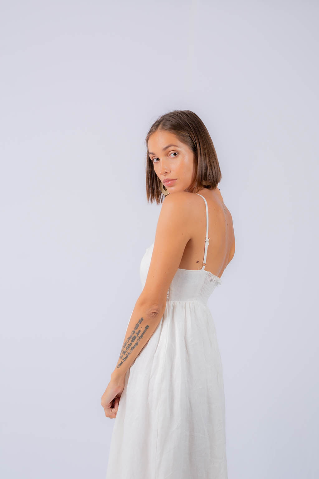 Sophia Linen Twist Maxi Dress