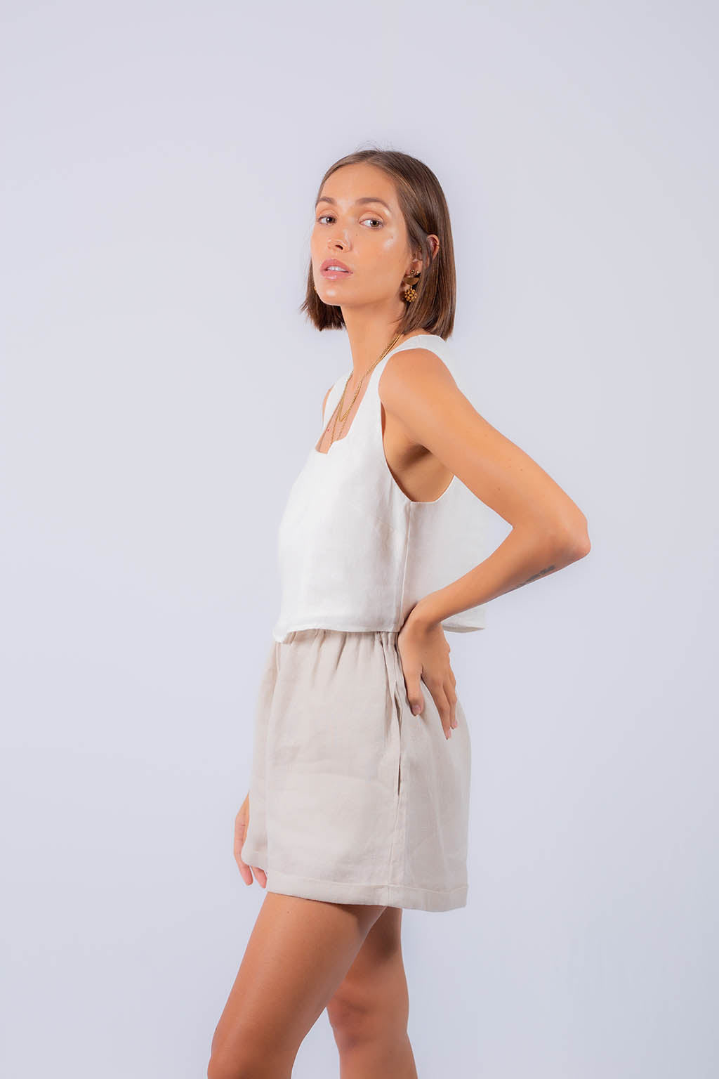 Dana Linen Short Two Piece Set