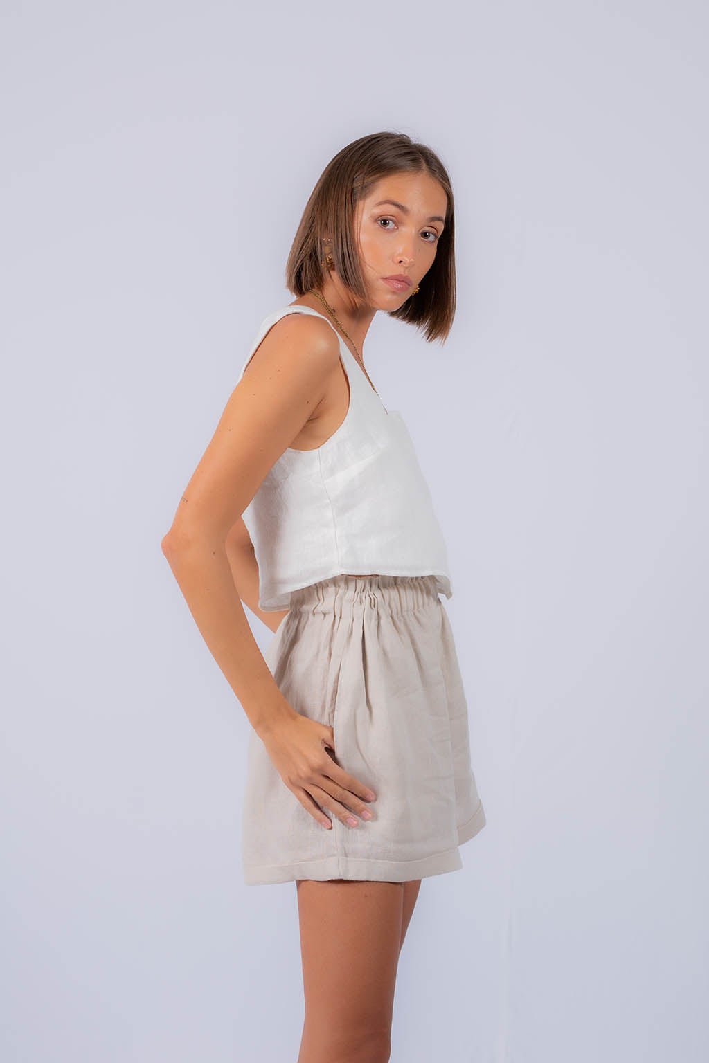 Dana Linen Short Two Piece Set