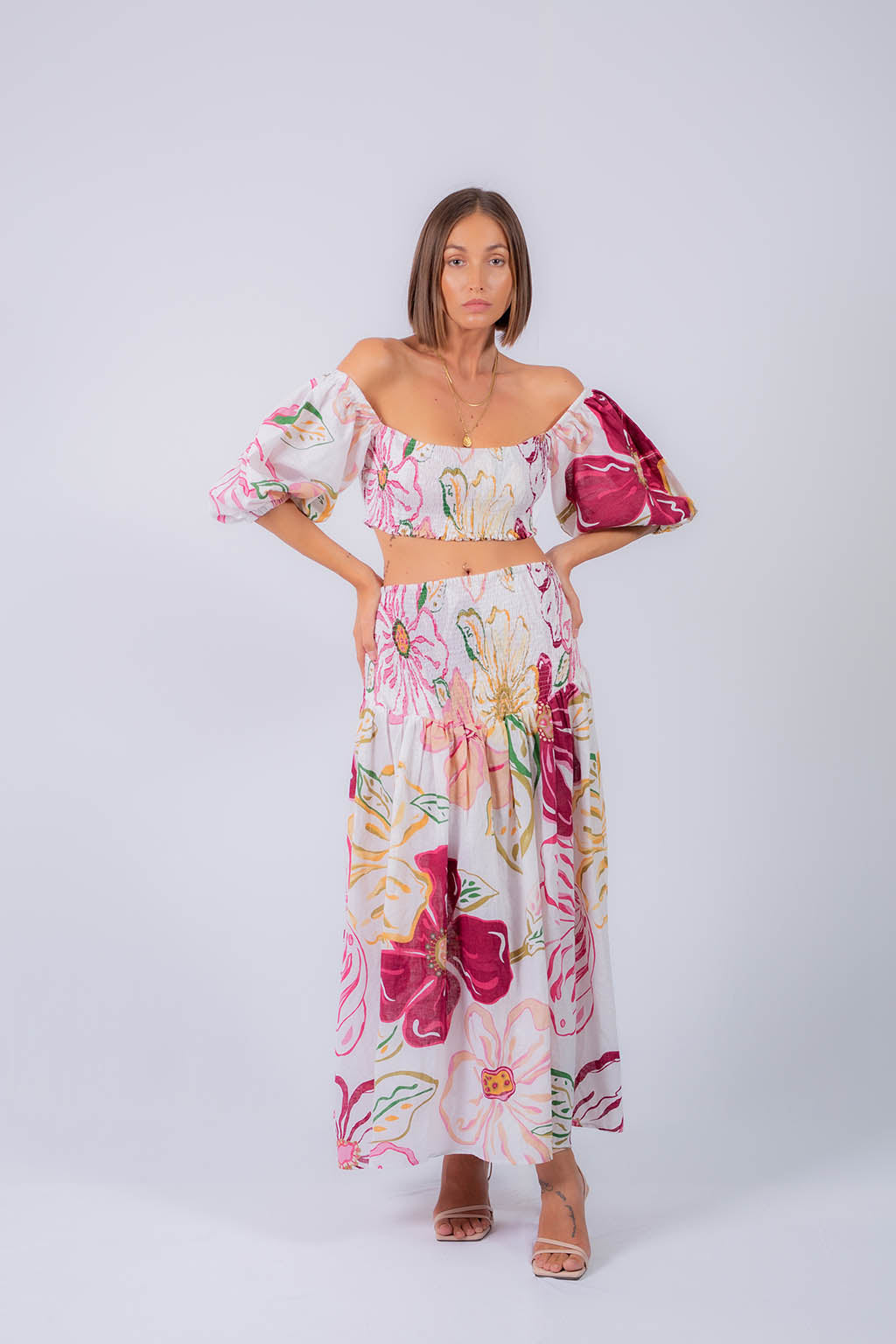 Maria Linen Printed Two Piece Set