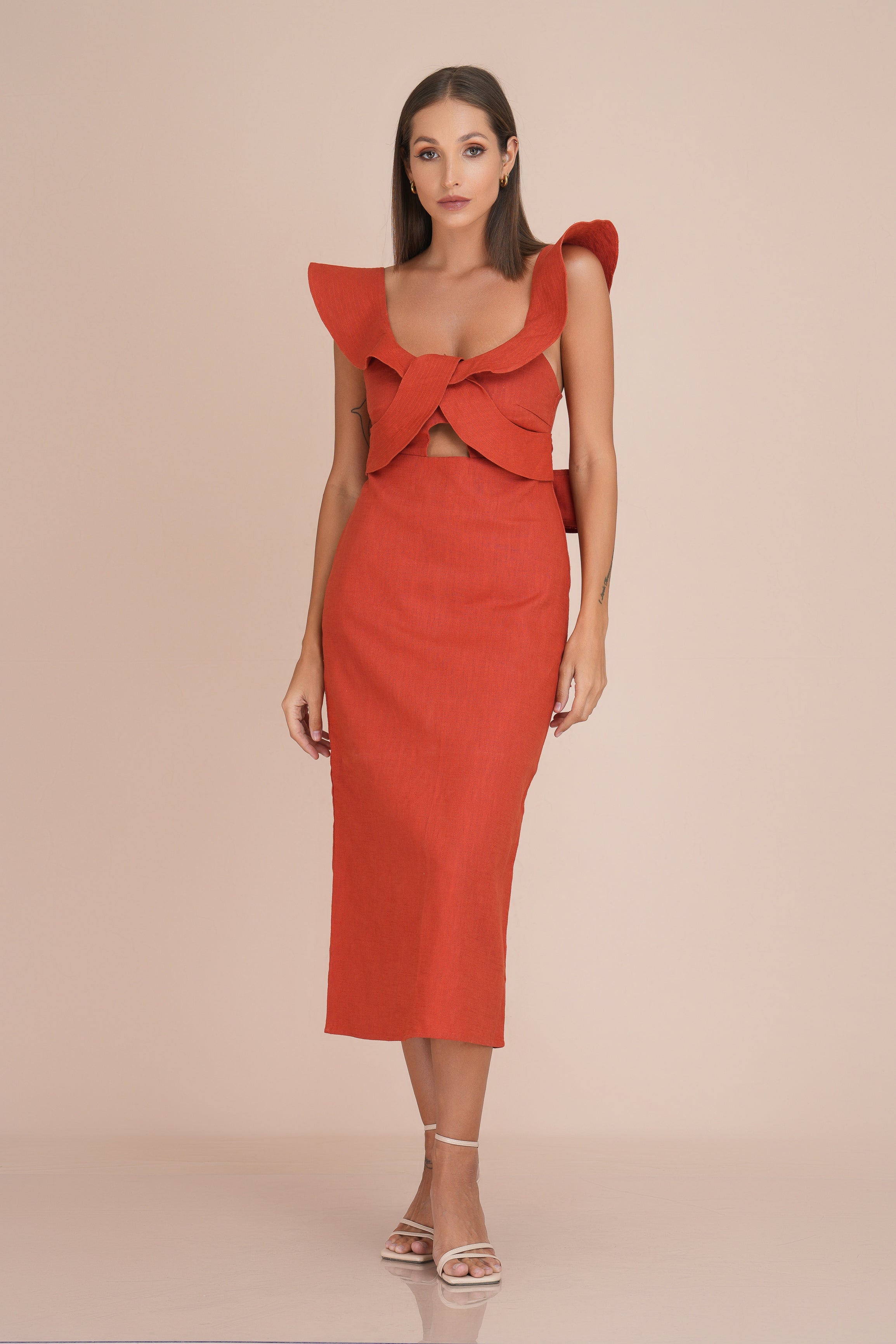 Aaliyah Midi linen Dress