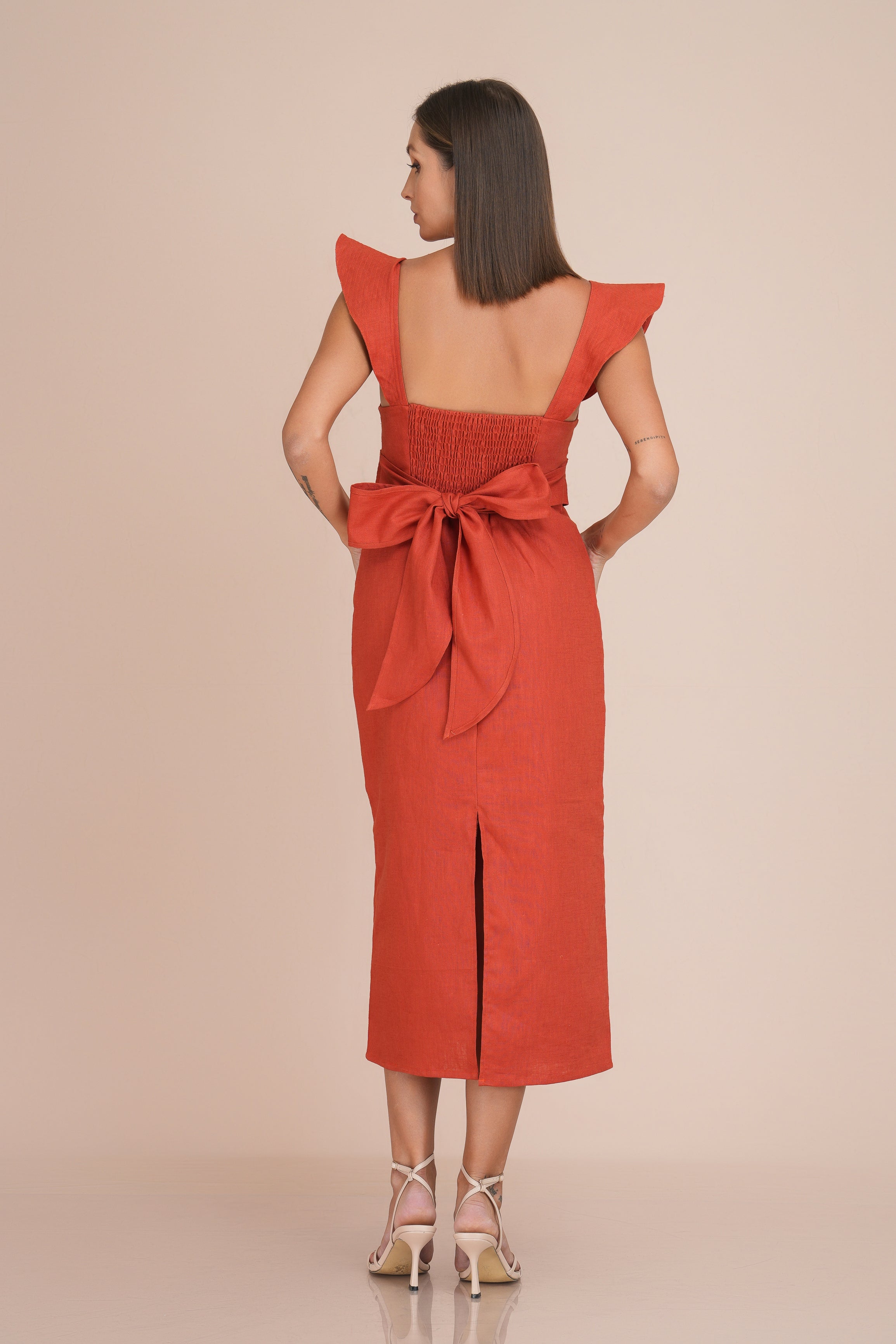 Aaliyah Midi linen Dress