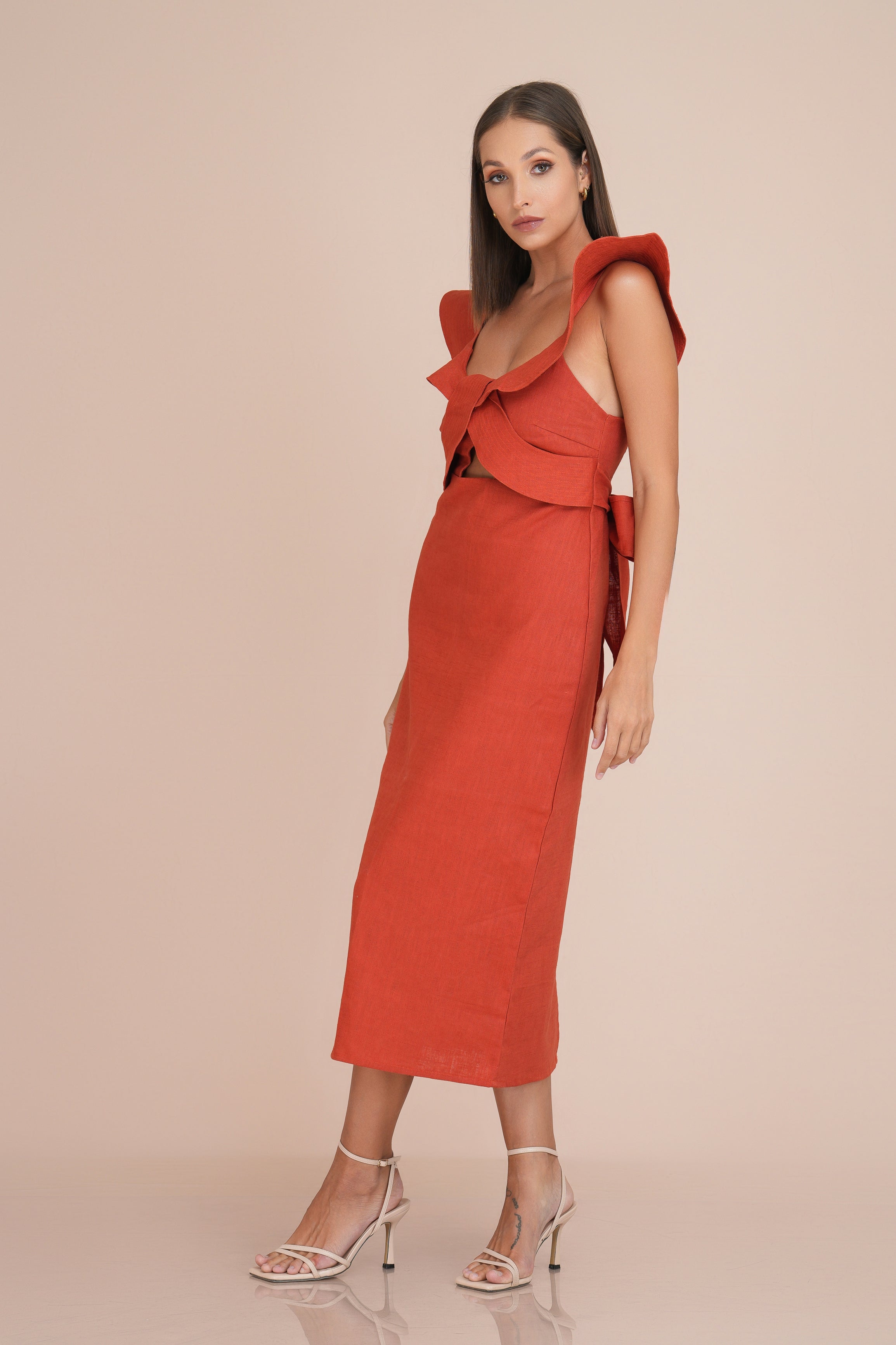 Aaliyah Midi linen Dress Ysanne Aaliyah Midi linen Dress Ysanne