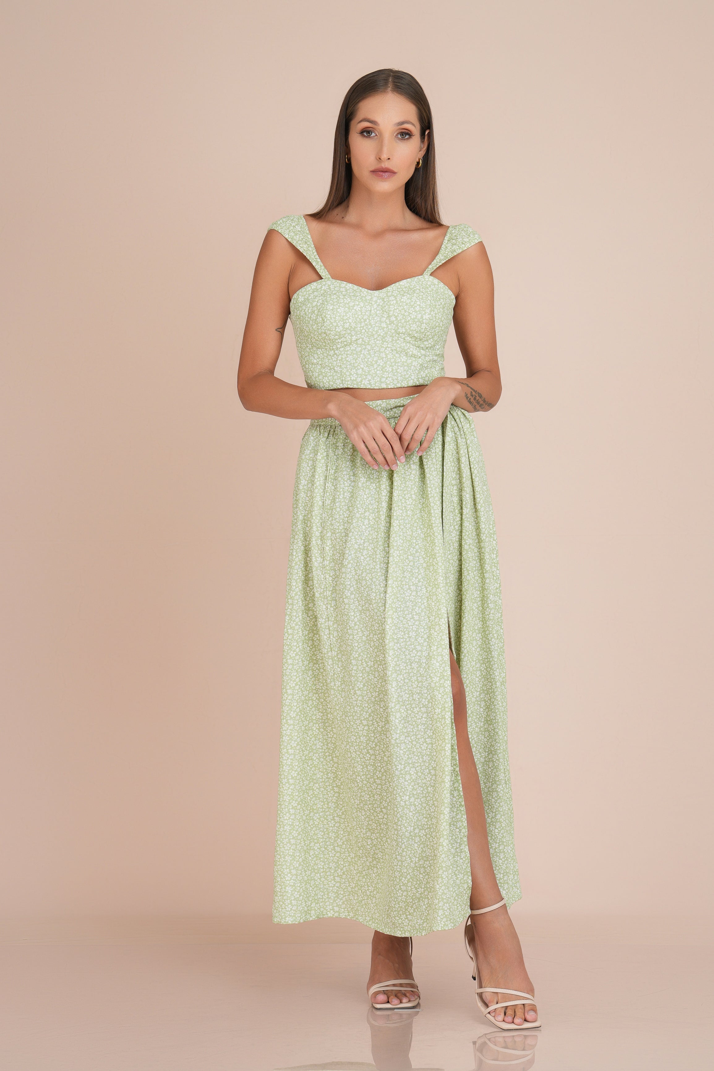 carla conti linen dress CARLA CONTI Made in Italy Green Linen Dress - Size S