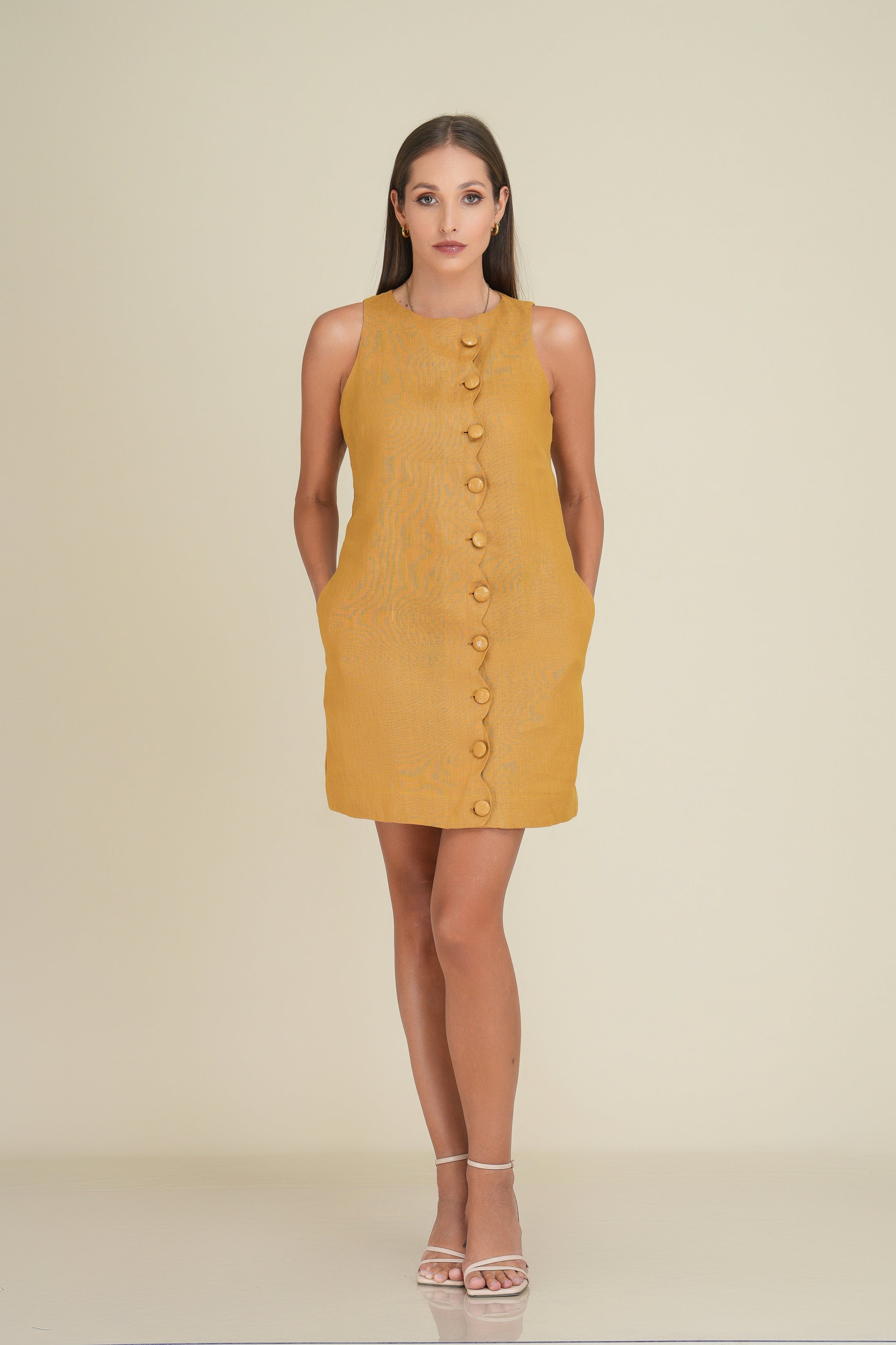 Bentley linen mini shift dress