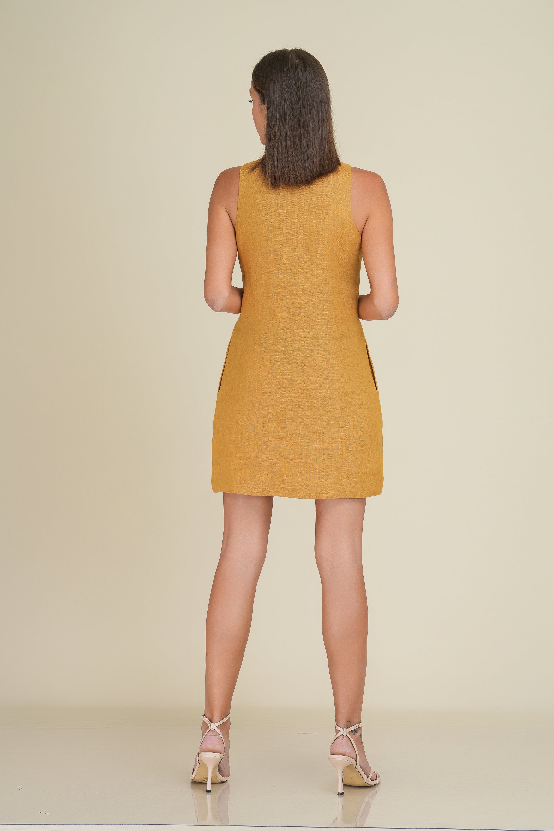 Bentley linen mini shift dress
