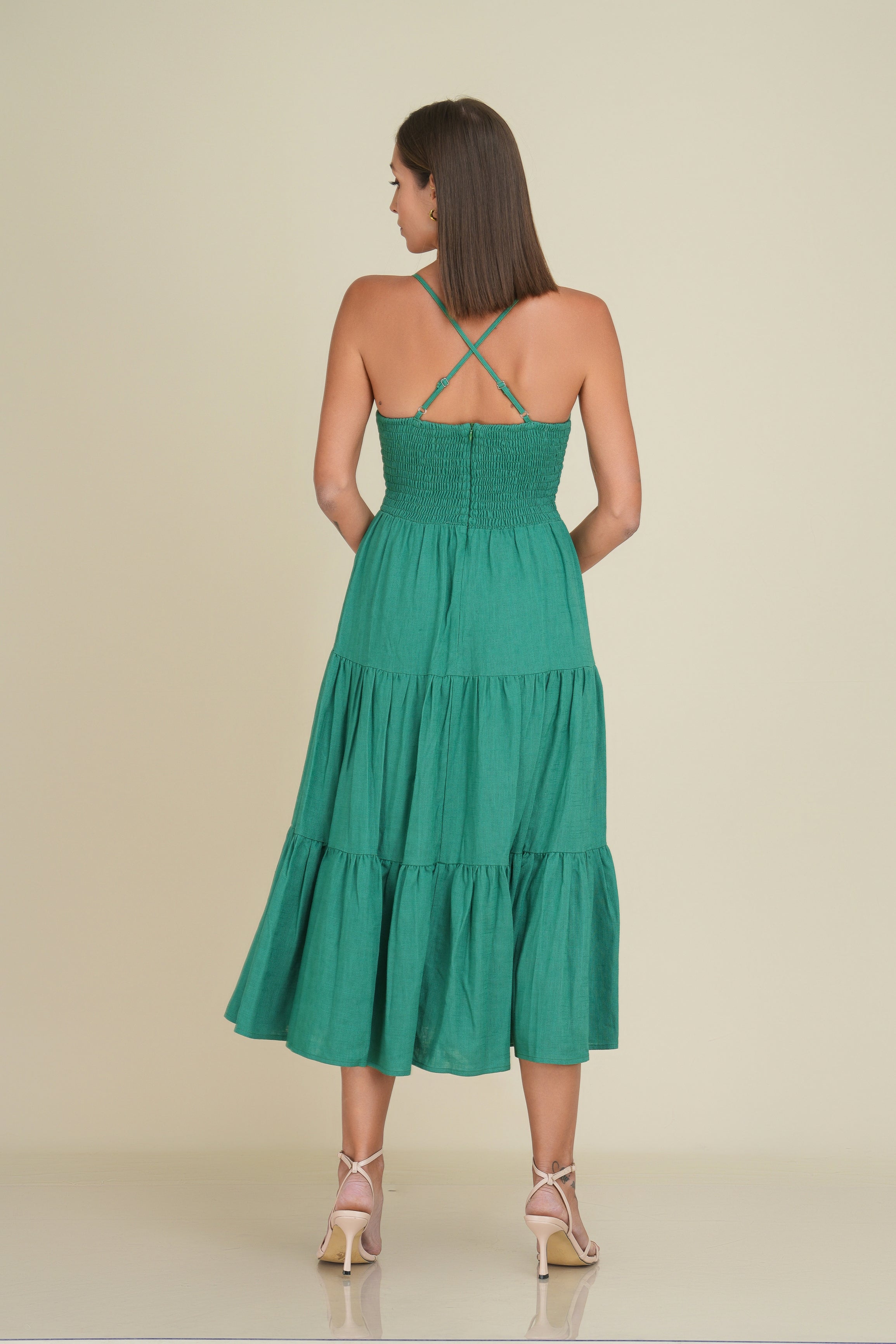 Bonnie Midi Linen Dress – Ysanne