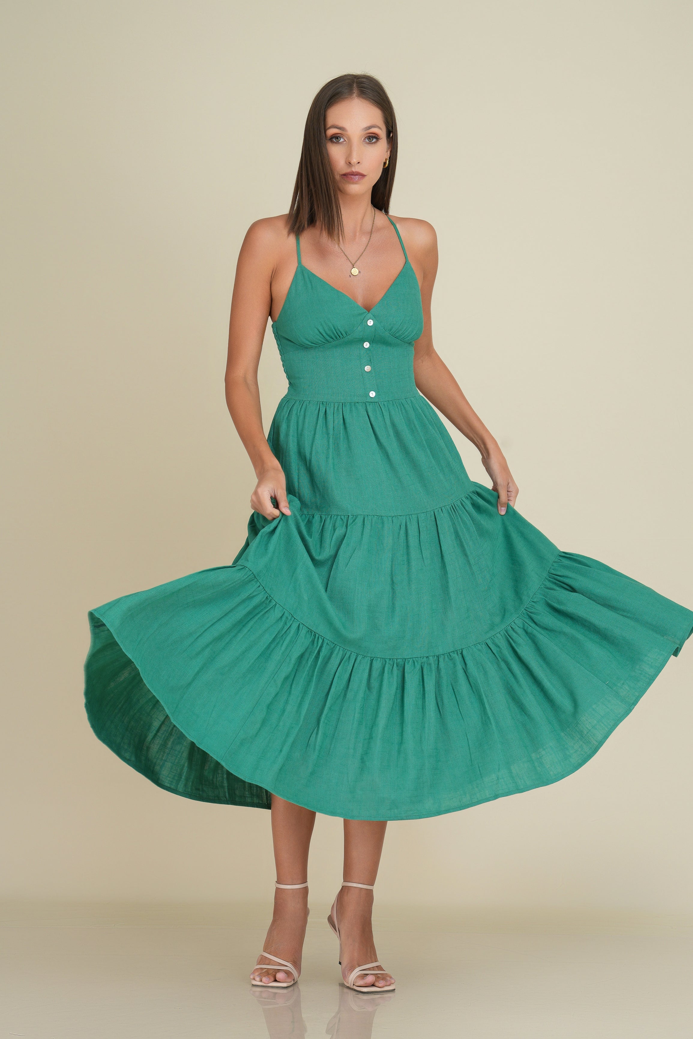 Bonnie Midi Linen Dress