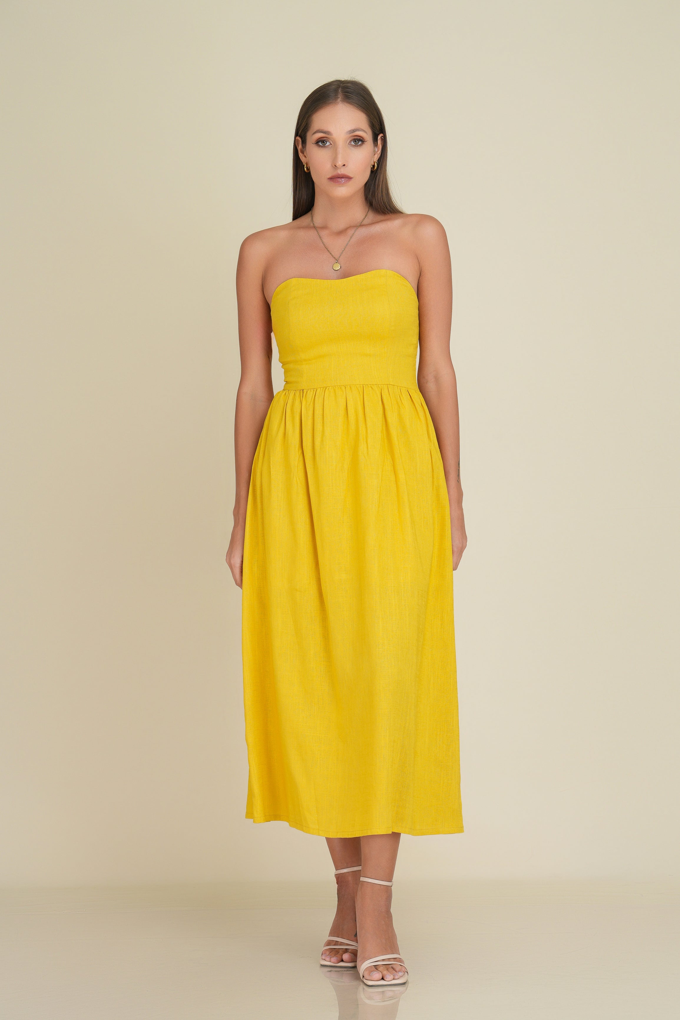 Aria Midi Linen Dress