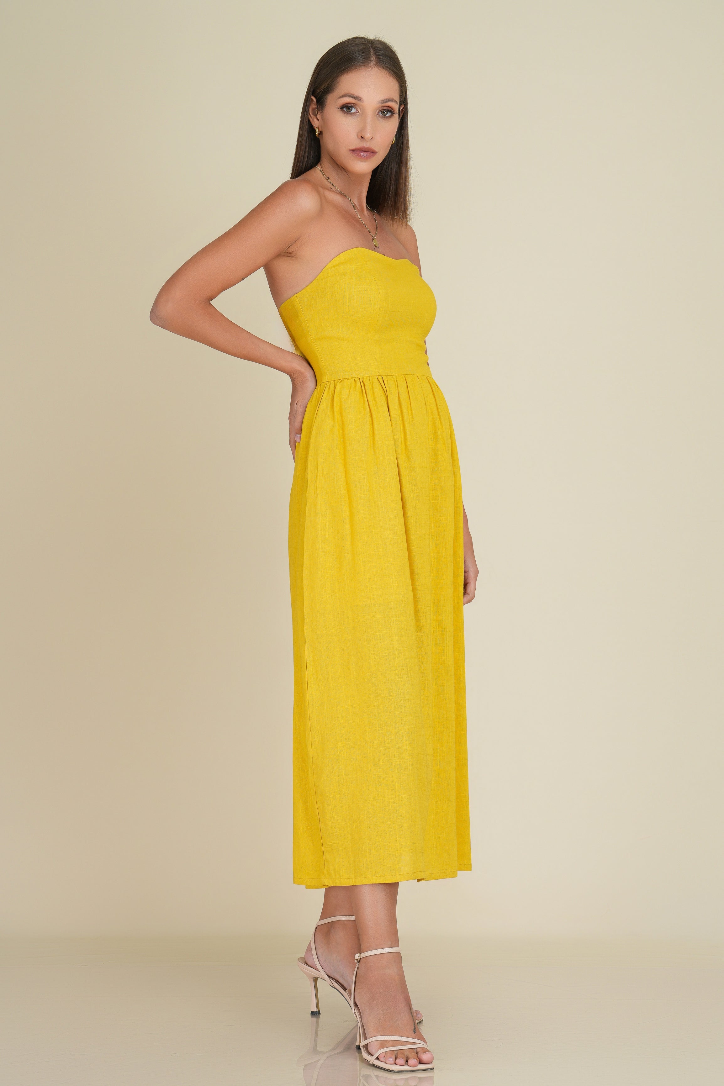 Aria Midi Linen Dress