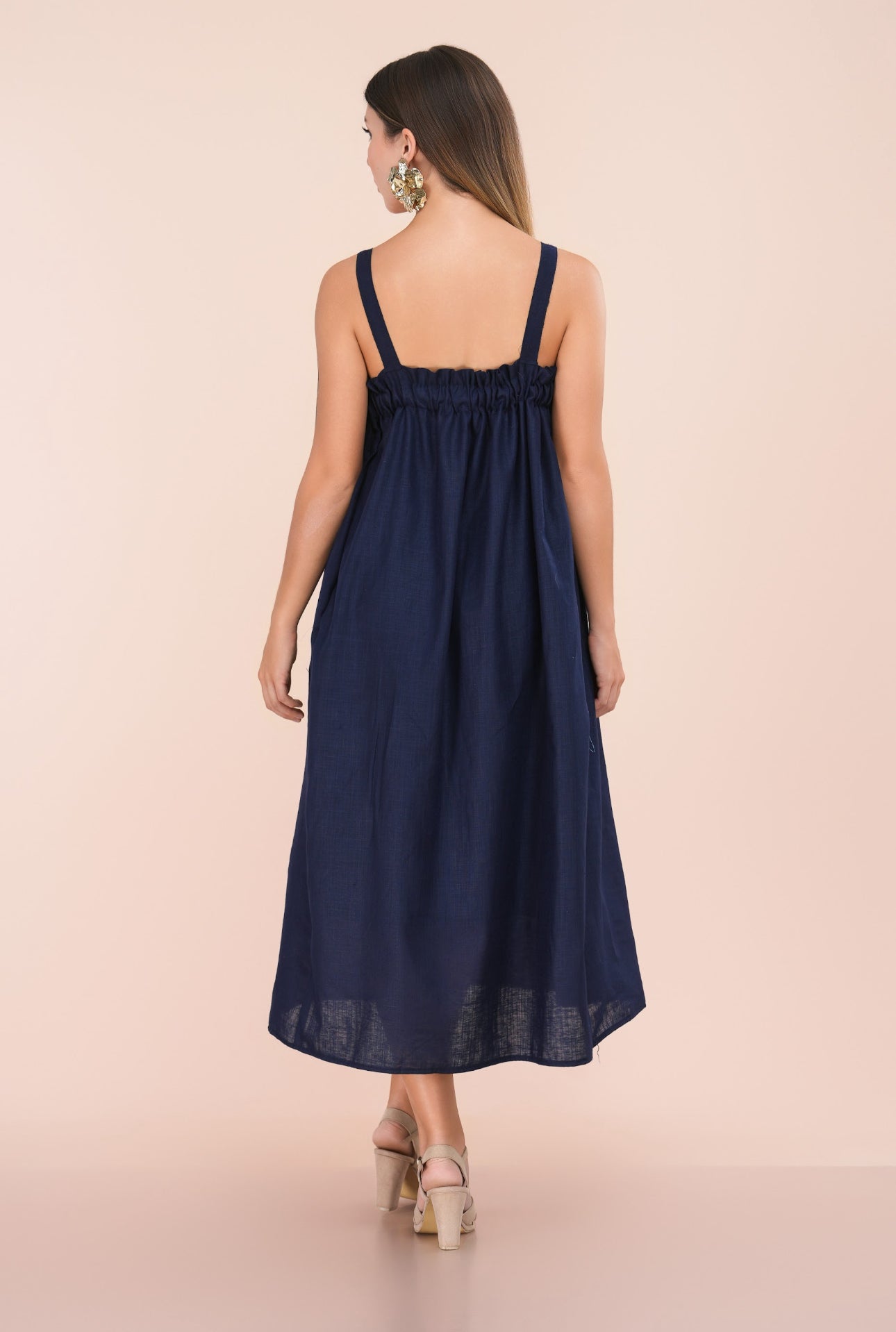 Letty pleated linen midi